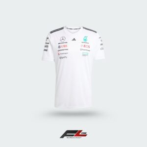 Adidas x Mercedes-AMG Petronas F1 Team – Camiseta Blanca Cuello Redondo 2025